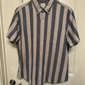 J. Crew Hemp and Organic Cotton Striped Button-Down Shirt